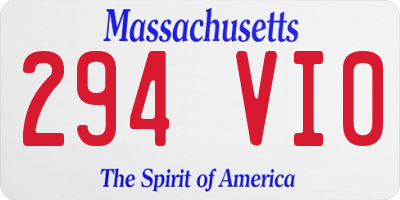 MA license plate 294VI0