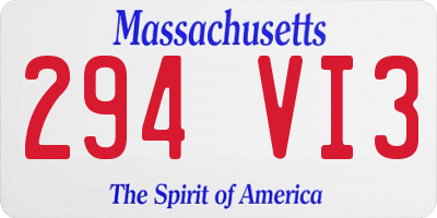 MA license plate 294VI3