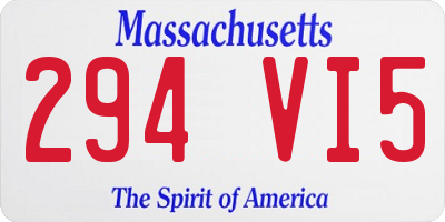 MA license plate 294VI5