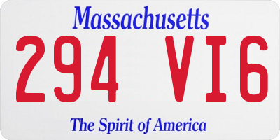 MA license plate 294VI6