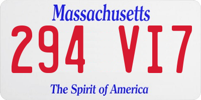 MA license plate 294VI7