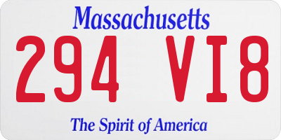 MA license plate 294VI8
