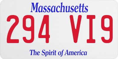MA license plate 294VI9