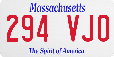 MA license plate 294VJ0