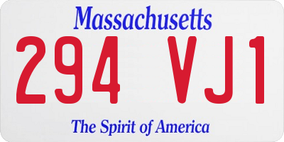 MA license plate 294VJ1