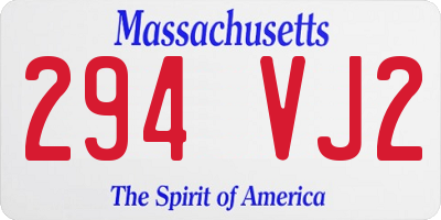 MA license plate 294VJ2