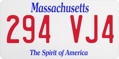 MA license plate 294VJ4