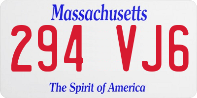 MA license plate 294VJ6