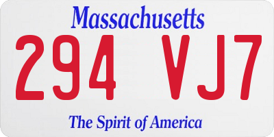 MA license plate 294VJ7