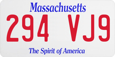 MA license plate 294VJ9