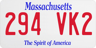 MA license plate 294VK2