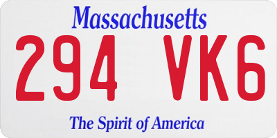 MA license plate 294VK6