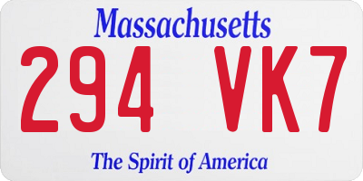 MA license plate 294VK7