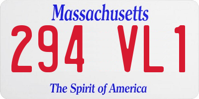 MA license plate 294VL1
