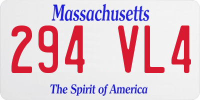 MA license plate 294VL4
