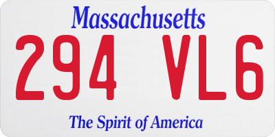 MA license plate 294VL6