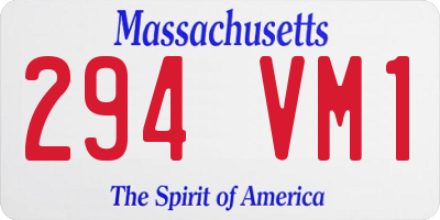 MA license plate 294VM1