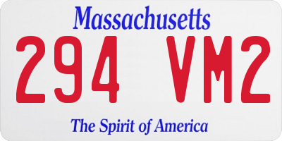 MA license plate 294VM2
