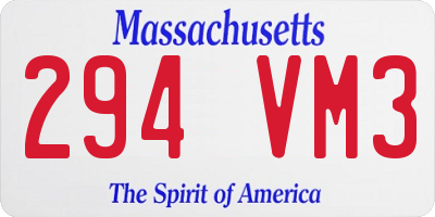 MA license plate 294VM3