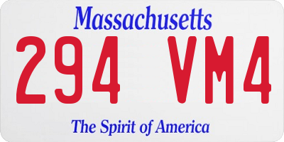 MA license plate 294VM4