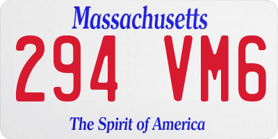 MA license plate 294VM6