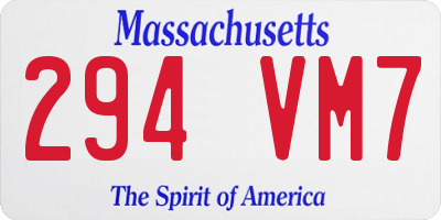 MA license plate 294VM7