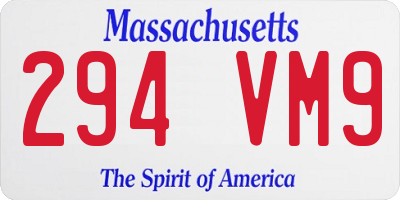 MA license plate 294VM9