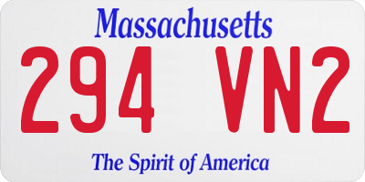 MA license plate 294VN2