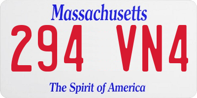 MA license plate 294VN4