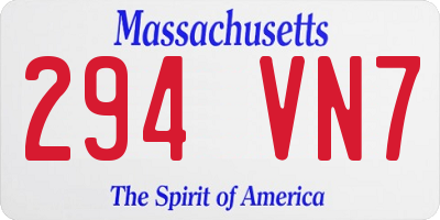 MA license plate 294VN7