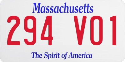 MA license plate 294VO1
