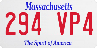 MA license plate 294VP4