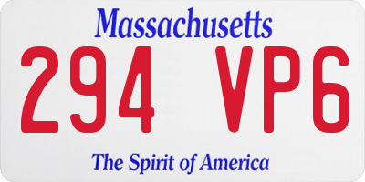 MA license plate 294VP6