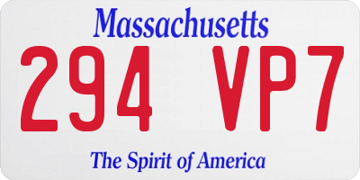 MA license plate 294VP7