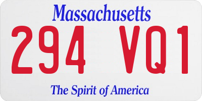 MA license plate 294VQ1