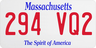 MA license plate 294VQ2