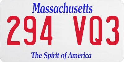 MA license plate 294VQ3