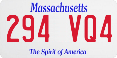 MA license plate 294VQ4