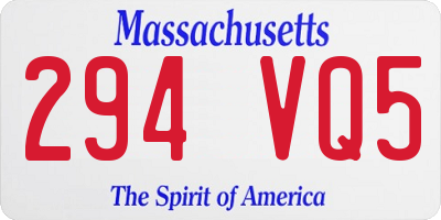 MA license plate 294VQ5