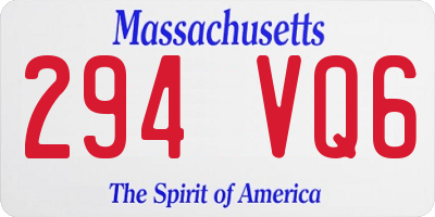 MA license plate 294VQ6