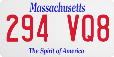 MA license plate 294VQ8