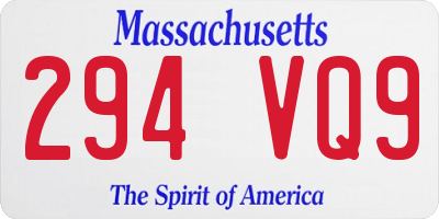 MA license plate 294VQ9