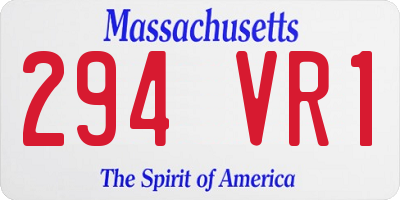 MA license plate 294VR1