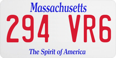 MA license plate 294VR6