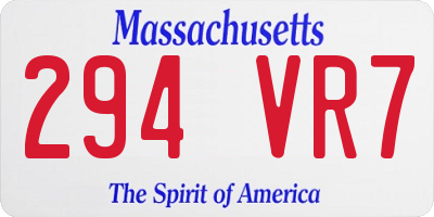 MA license plate 294VR7