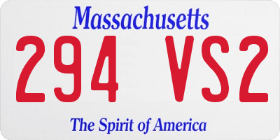 MA license plate 294VS2