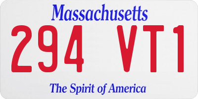 MA license plate 294VT1