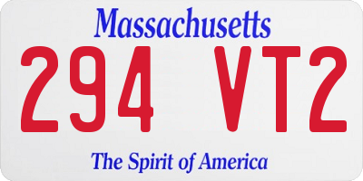 MA license plate 294VT2