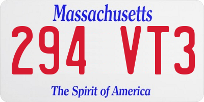 MA license plate 294VT3