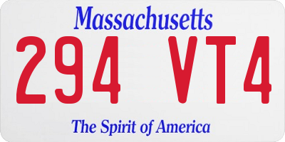 MA license plate 294VT4